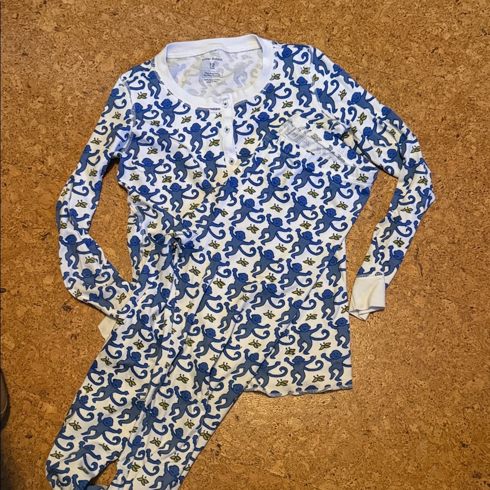 Roller Rabbit Blue and White Kids Pajama Set